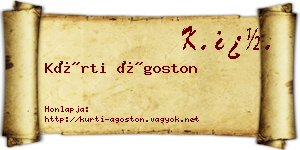 Kürti Ágoston névjegykártya